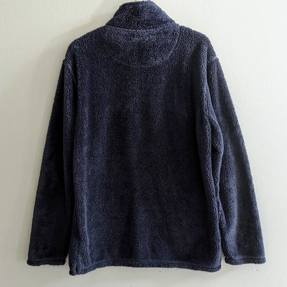 Trinity Plush Luxury Fleece Sweater, Slate Navy Blue, Mens Size Large - Picture 4 of 9